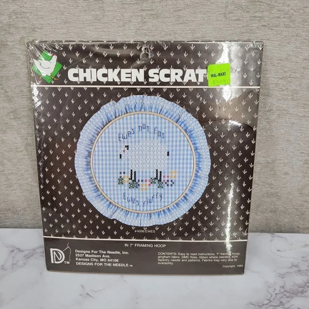 Chicken Scratch VTG Deadstock Embroidery Kit Gingham 